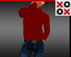 Red Mock Polo Neck Fit