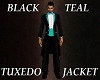 Black Teal Tuxedo Jacket