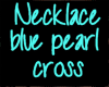 necklace blue pearl cros