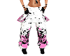 white and pink dub pants