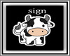 C_Cow Moo Black Sign