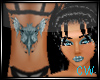 CW Butterfly Blue Tattoo