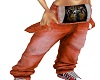 red spender pants