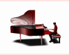piano con musica rojo