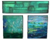 3 Teal Abstracts