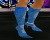 Blue art high heel boots
