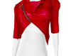 Red Leather Crop Jacket