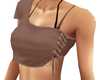 Lace-Up Brown Top