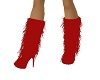 Red Fluffy Boots