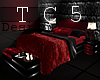 Red bed with poses