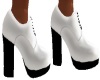 B & W lace block heels