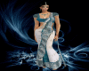 [SN]White Blue Net Sari
