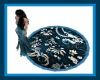 Blue Asian round rug