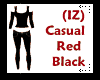 (IZ) Casual Red Black