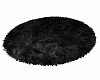 Black Fur Rug Round