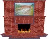 Brick fireplace w/paint