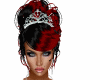 bride hair with red blac