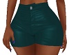 Teal leather shorts rll