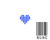 B68C - blue PIXEL HEART