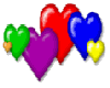 Array of Colorful Hearts