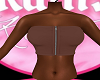 zip up crop top brwn