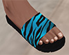 Teal Tiger Stripe Sandals 2 (M)