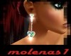 *M* Green Heart Earrings