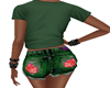 *CV* green rose shorts