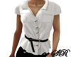 Belted White Blouse
