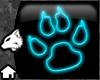 Wolf Paw Neon Sign Cyan