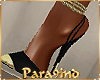 P9)"GIA"Black/Gold Heels