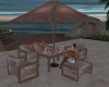 table with umbrellas