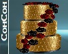 3 Tier Gold & Rose Cake