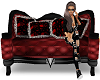 dark red couch / poses