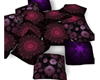 deep purple pillow pile