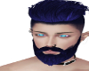 dark blue hair and beard