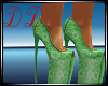 Lace Green Heels