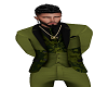 Green floral suit