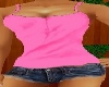 Jean Shorts & Pink Top