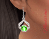 Silver earring Green