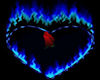 rose in blue fire heart