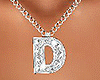 D Letter Silver Necklace