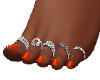 Orange Nails & Rings