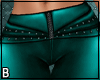 Teal Leather Club Pants