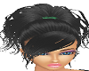 blk hair with green bow