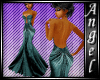 L$A Decollete Teal Gown