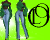 Ruffle Jeans Green