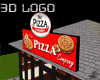 A! 3D Pizza Logo
