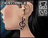 [K] clef earrings
