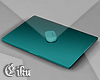 Teal Laptop & Earbuds